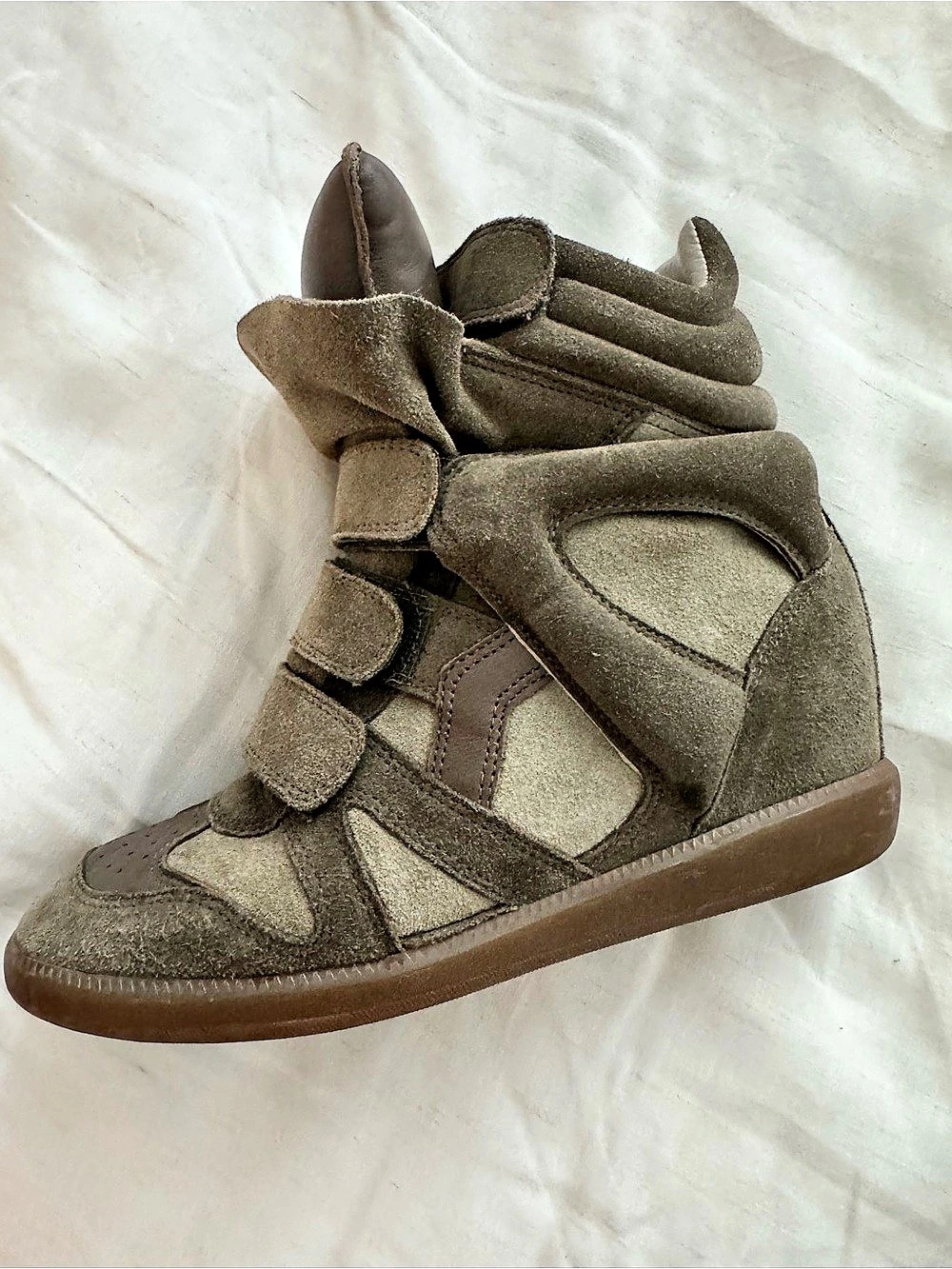 Isabel Marant Bekett Wedge Sneakers Taupe
